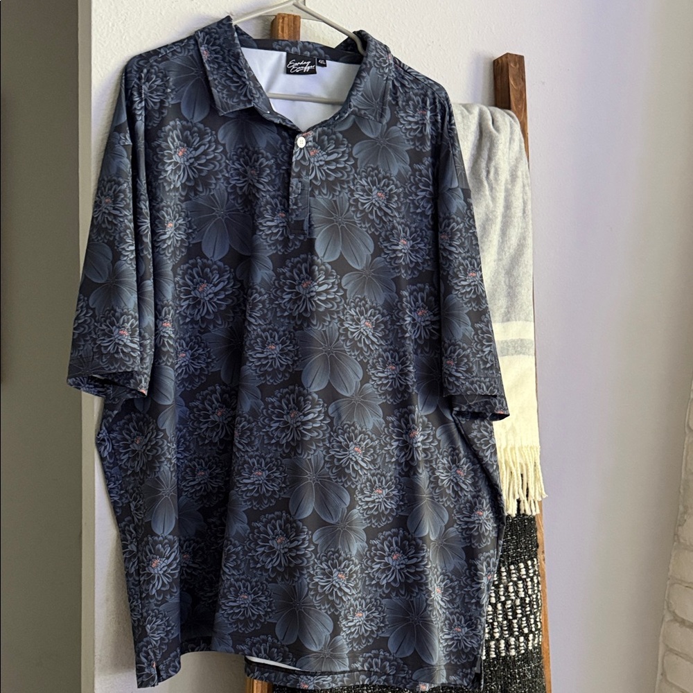 Sunday Swagger  Dark Floral Polo Shirt